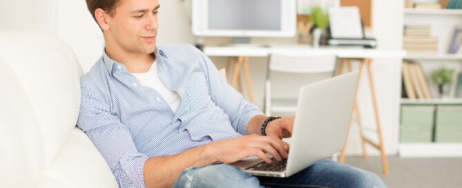 stock photo University student online learning