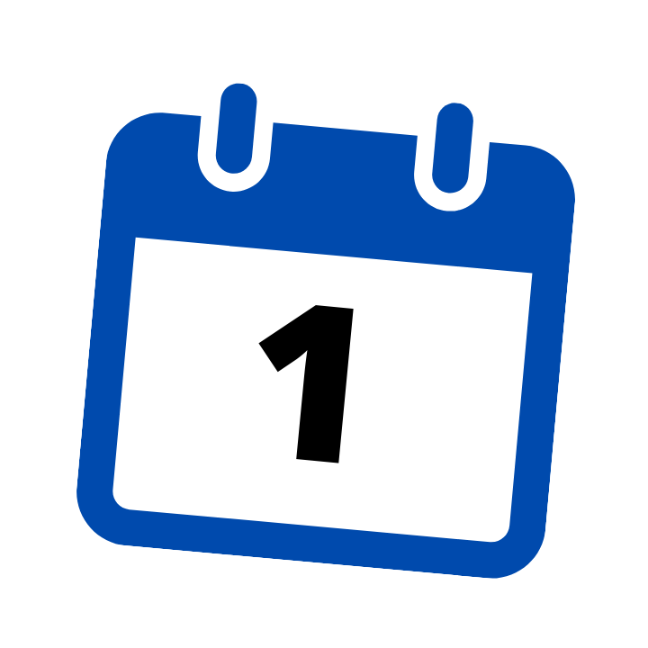 blue calendar date 1
