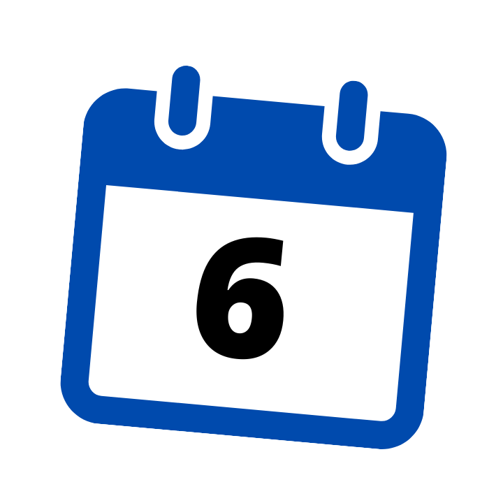 blue calendar date 6