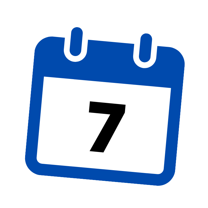 blue calendar date 7