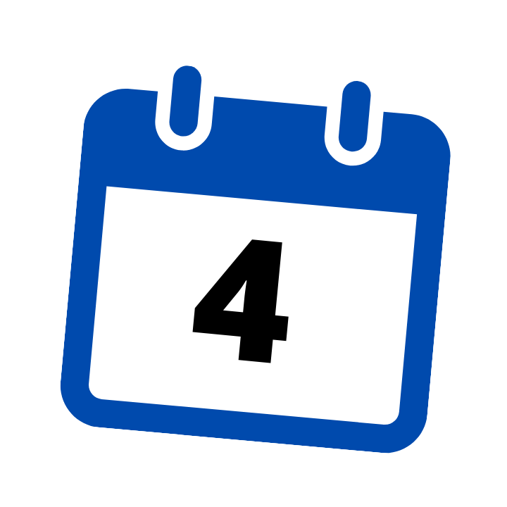 blue calendar date 4