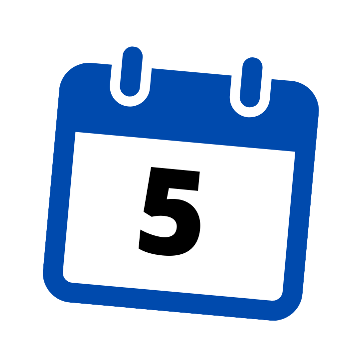 blue calendar date 5