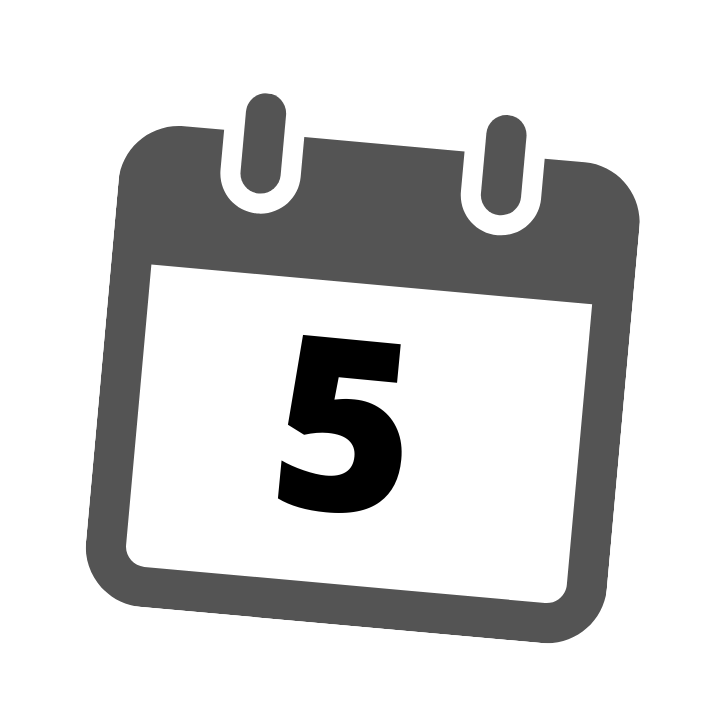 grey calendar date 5