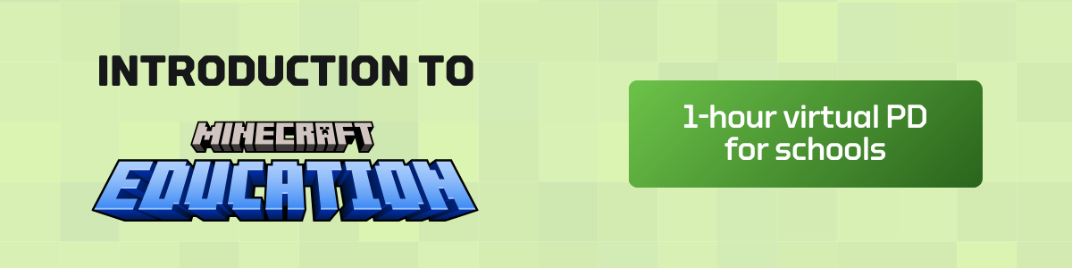 Intro to Minecraft Edu 1hr PD schools banner 1200px